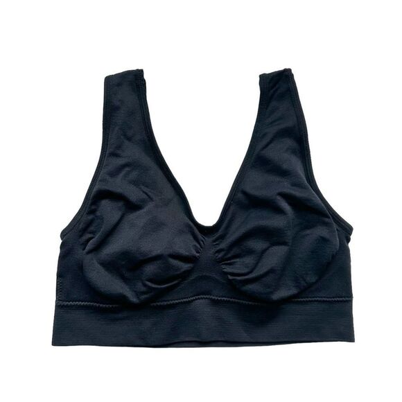 🔃V Neck Black Active Sports Bra - Picture 2 of 7